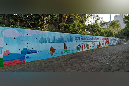 Ambika River Front Wall Painting